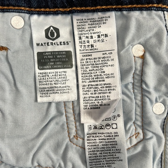 NWT LEVI'S 501 Skinny Premium Women's Jeans - Salsa Broken Stone Wash - 25X28 - Picture 9 of 16